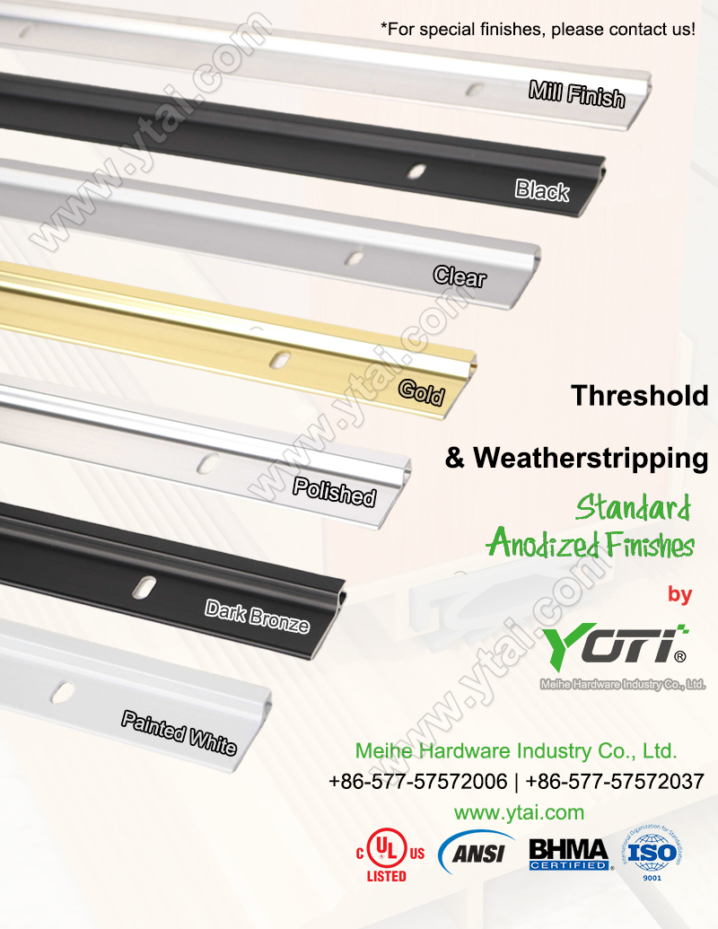 Multiple and Available Colors for Threshold and Weatherstrip