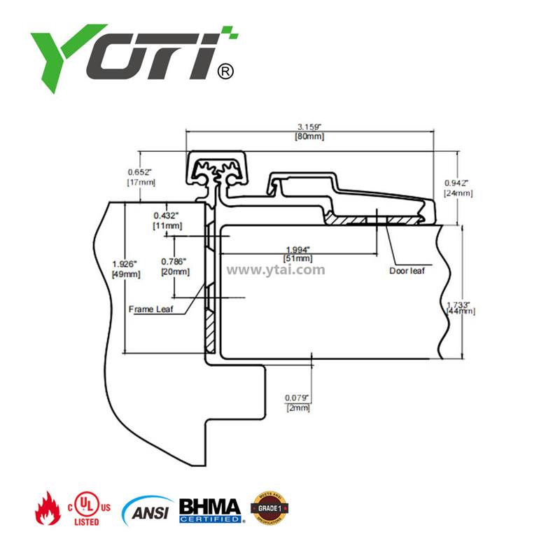 YHG010 Continuous Hinge Aluminum Half Surface