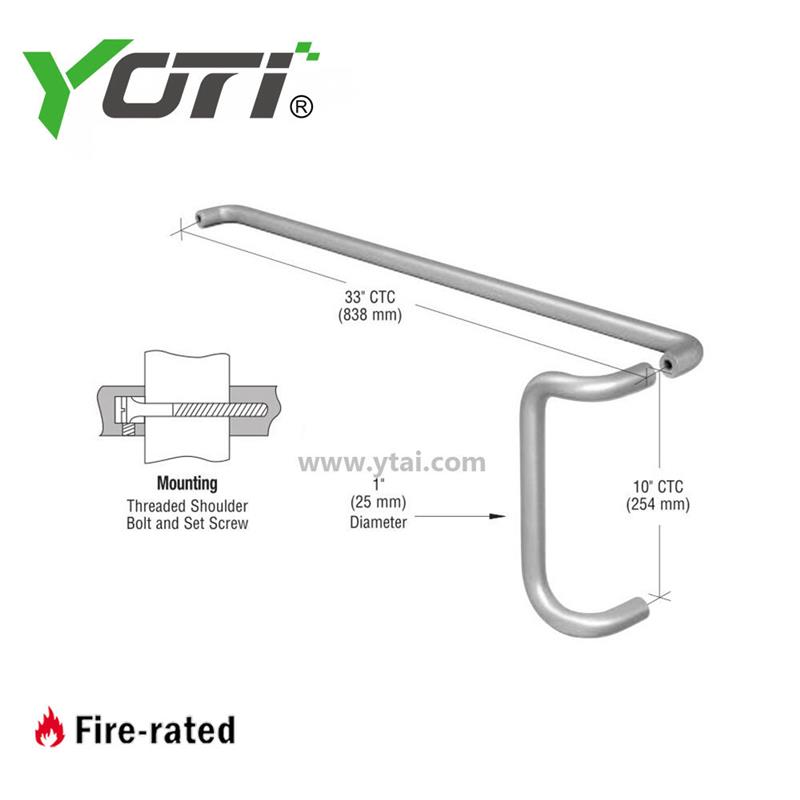 PH174+PB031 Offset Pull Handle Double Bend Push Bar Set