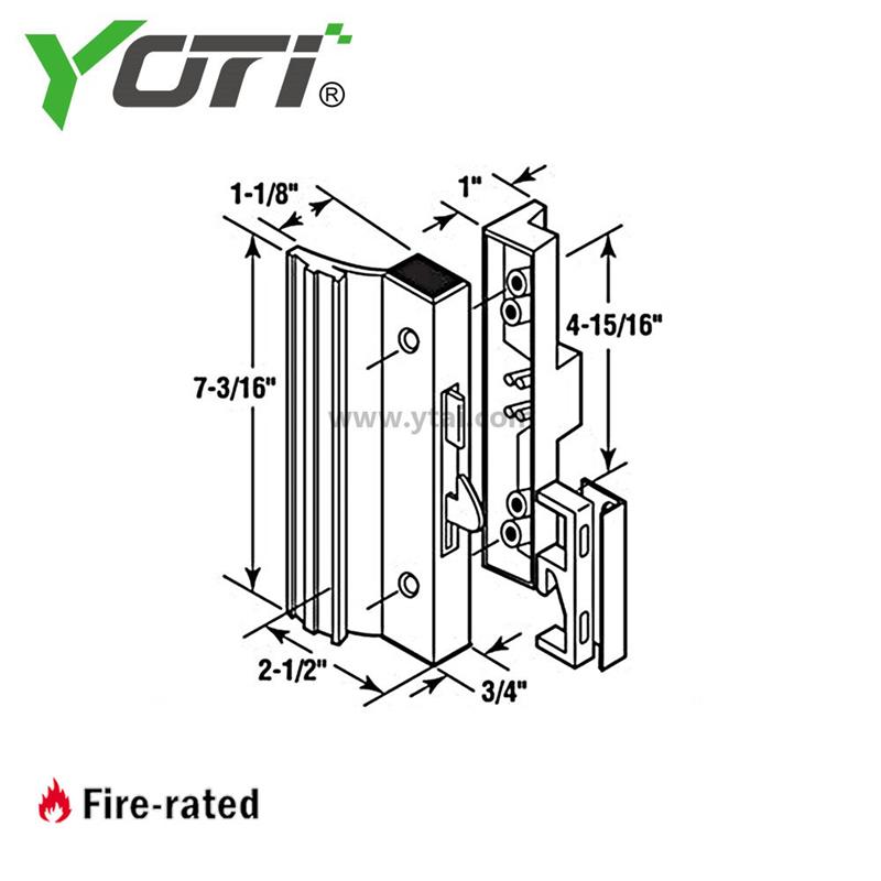 C 1118 Sliding Door Handle with Hook Latch